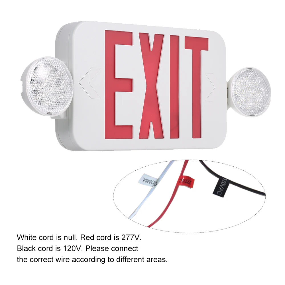 Светодиодный аварийный светильник Red Exit Sign регулируемый настенный потолочный с