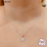 jecircon 925 sterling silver small sun pendant necklace japanese and korean sweet exquisite flower clavicle chain jewelry gift