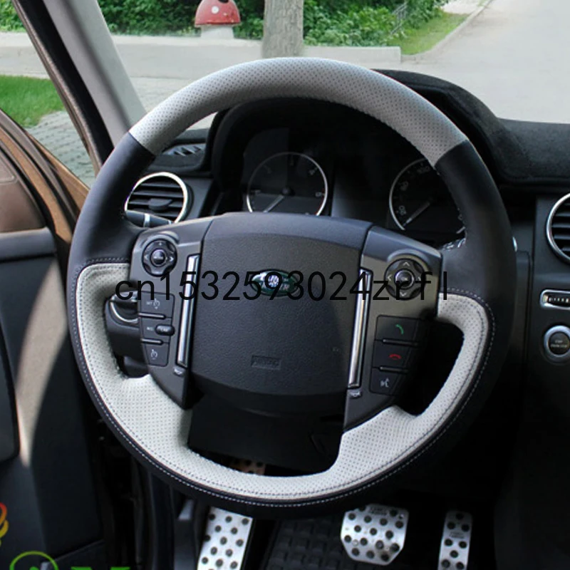 

For Land Rover Range Rover Evoque Freelander 2 Discovery 4 3 DIY Sew Customized Steering Wheel Cover