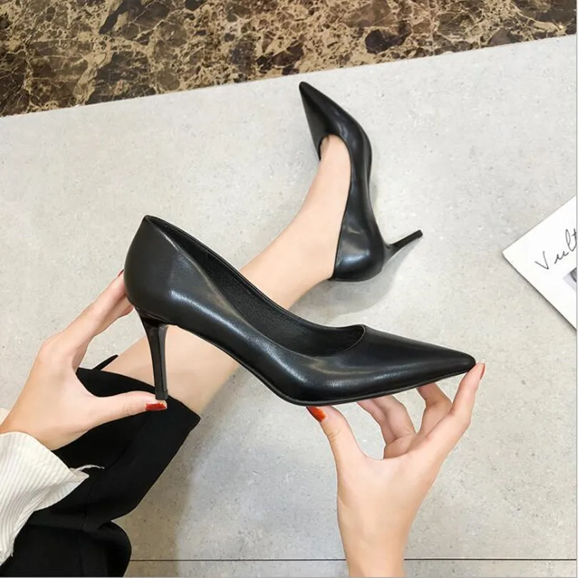 

Туфли-лодочки женские классические, кожа микрофибра, высокий каблук, пикантная вечерняя Обувь для свадьбы, лето 2021