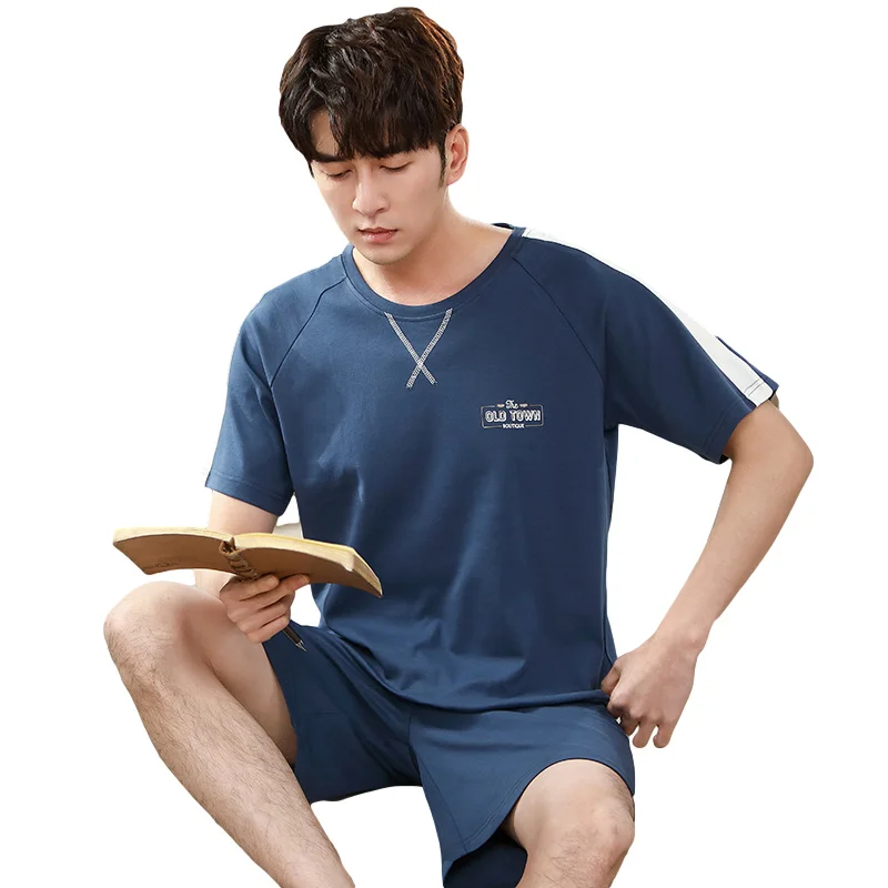 

Summer Pajamas Set Men Pyjama Short sleeve Sleepwear Night Suit Pijama Mujer Homewear Male Loose Casual Cartoon Cotton Nightwear