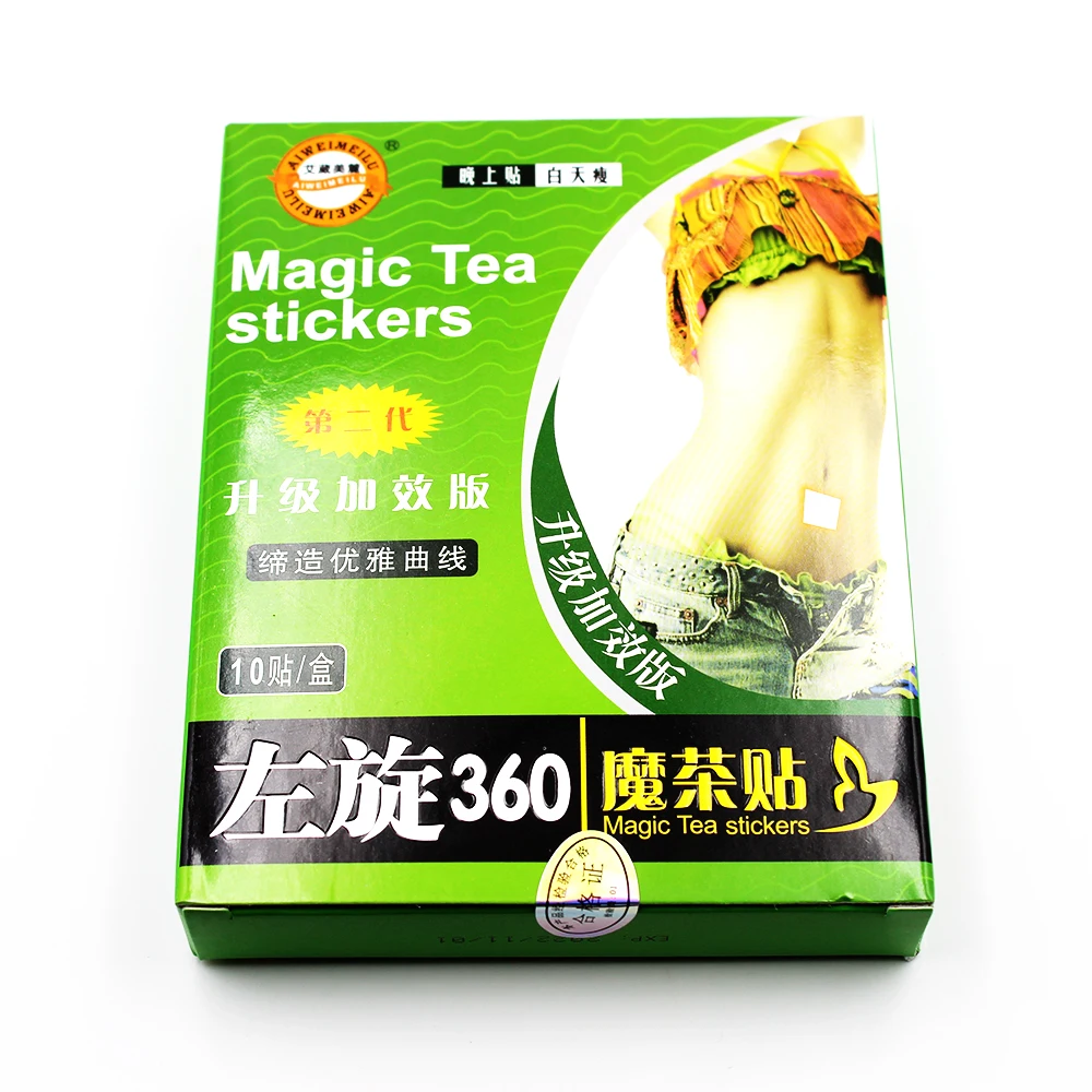 10 шт./пакет сжигание жира патч Magic Чай наклейки Тонкий пупка Придерживайтесь для