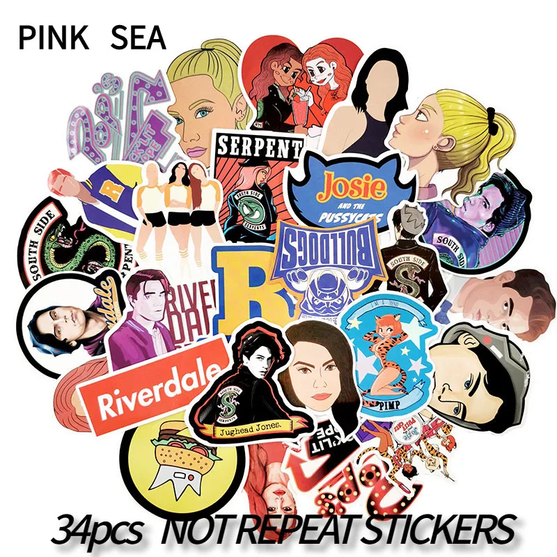 35Pcs/set Riverdale American TV Series Cartoon Sticker For Luggage Scrapbook Motorcycle Skateboard Laptop Fridge Bicycle