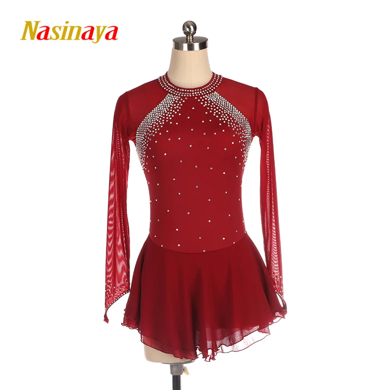 Красное платье для фигурного катания профессиональные танцевальные костюмы