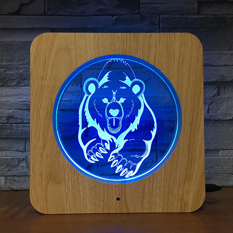 Fierce Bear 3D LED Plastic Night Light DIY Customized Lamp Table Kids Colors Birthday ABS Gift Home Decor DropShipping 2193 | Освещение