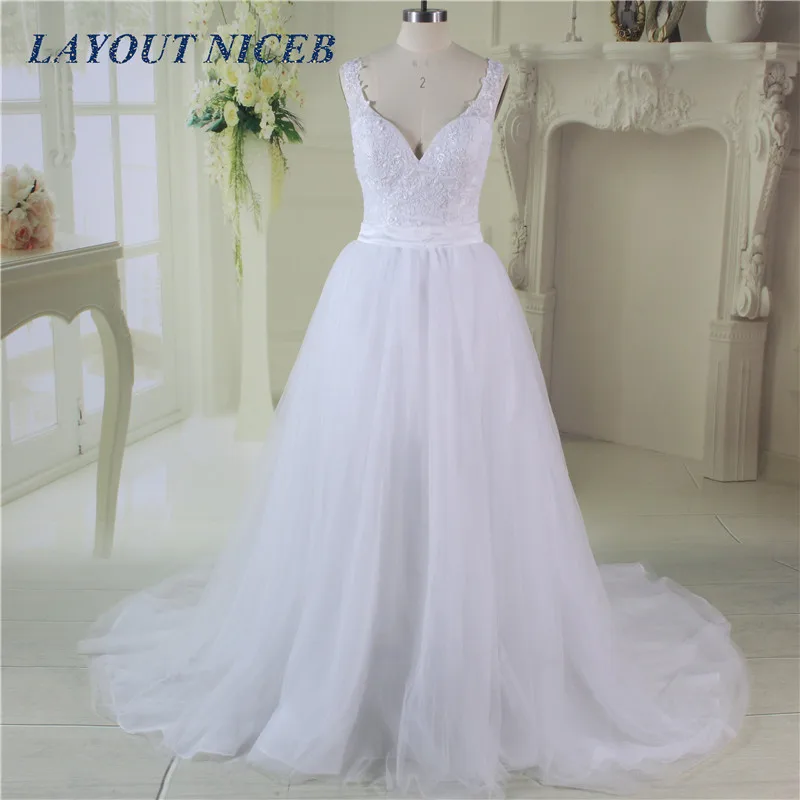 Свадебное платье с аппликацией для принцессы свадебное отсоединяемым шлейфом