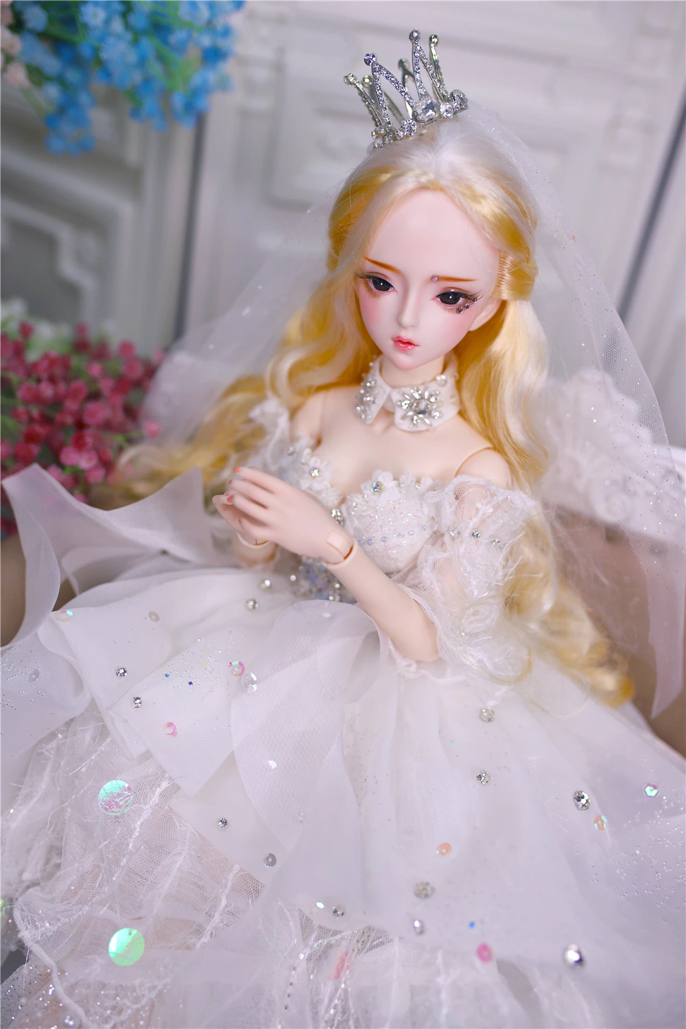 Dream Fairy 1/3 bjd кукла 62 см, кукла на заказ, Золотая одежда для волос, обувь, корона, подарок для девочки