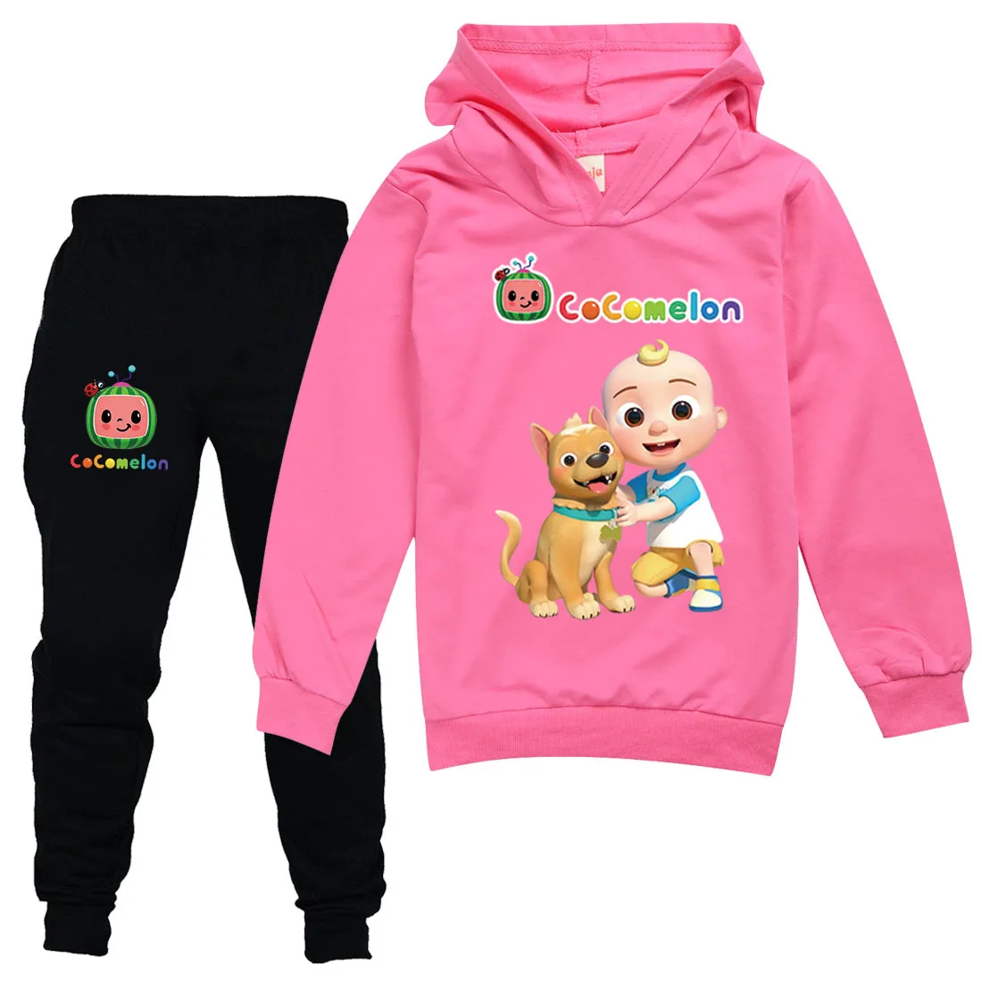 

Girls Family Coco Melon Clothes Kids Watermelon Outfits Baby Boys Long Sleeve Hoodies T Shirt +Pants 2pcs Set Children Tracksuit