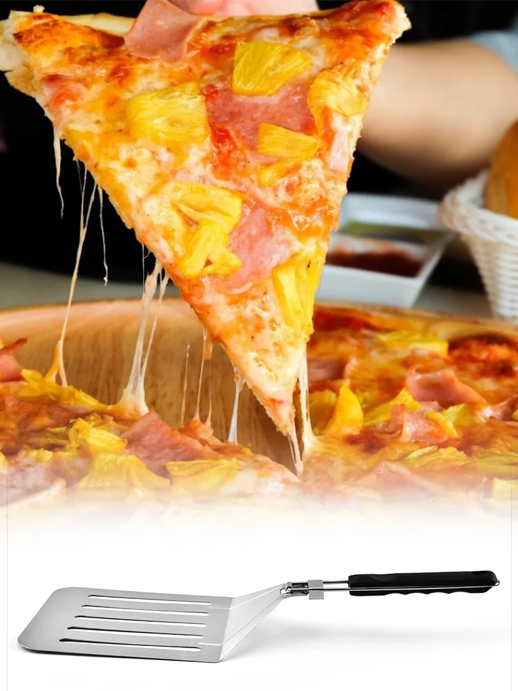 

Stainless Steel Pizza Peel With Foldable Handle Metal Pizza Paddle Pizza Spatula Cake Transfer Baking Accessories 55cm