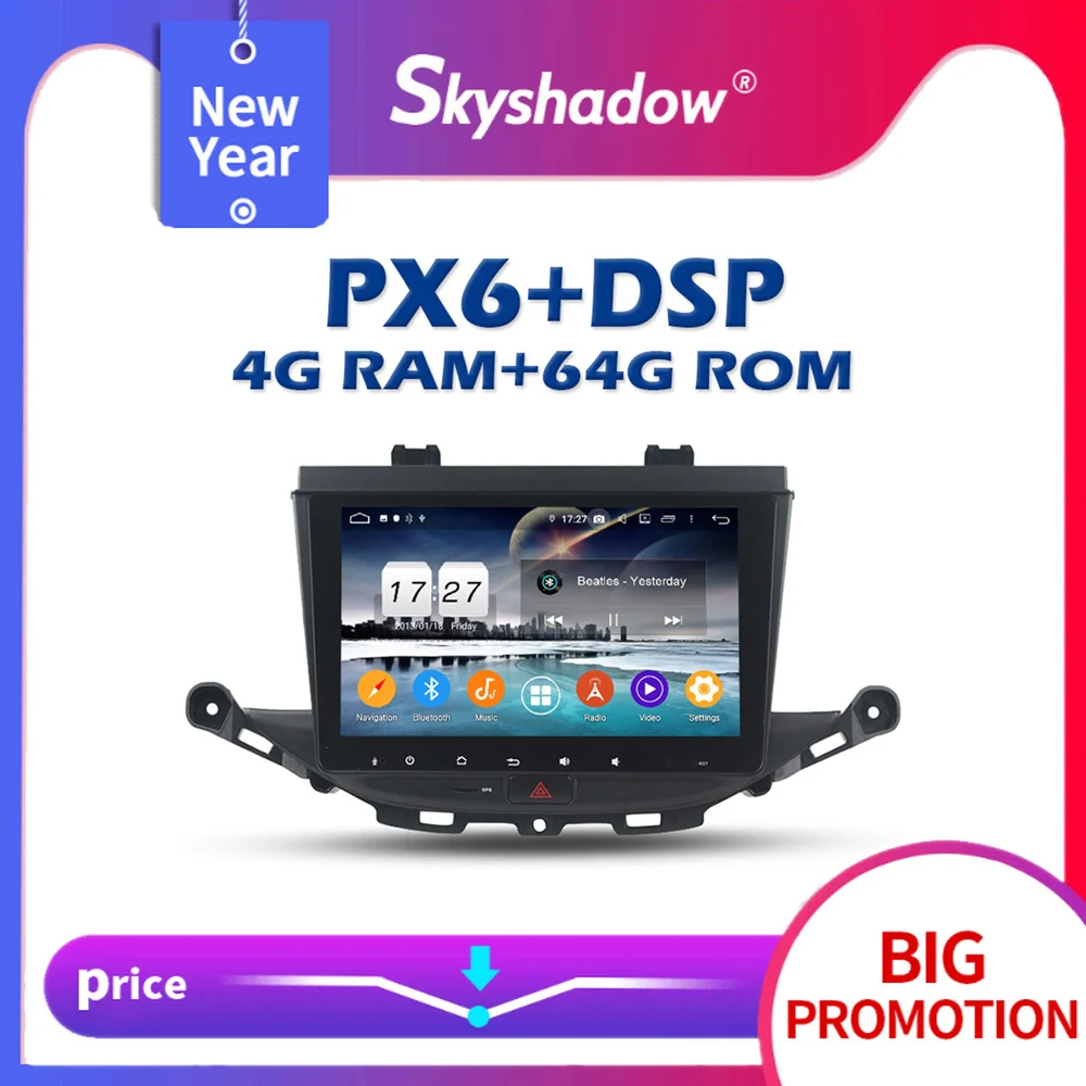 Автомобильный DVD плеер 720P PX6 DSP Android 10 4G + 64 Гб ROM 9 дюймов IPS GPS AHD RDS автомобильное