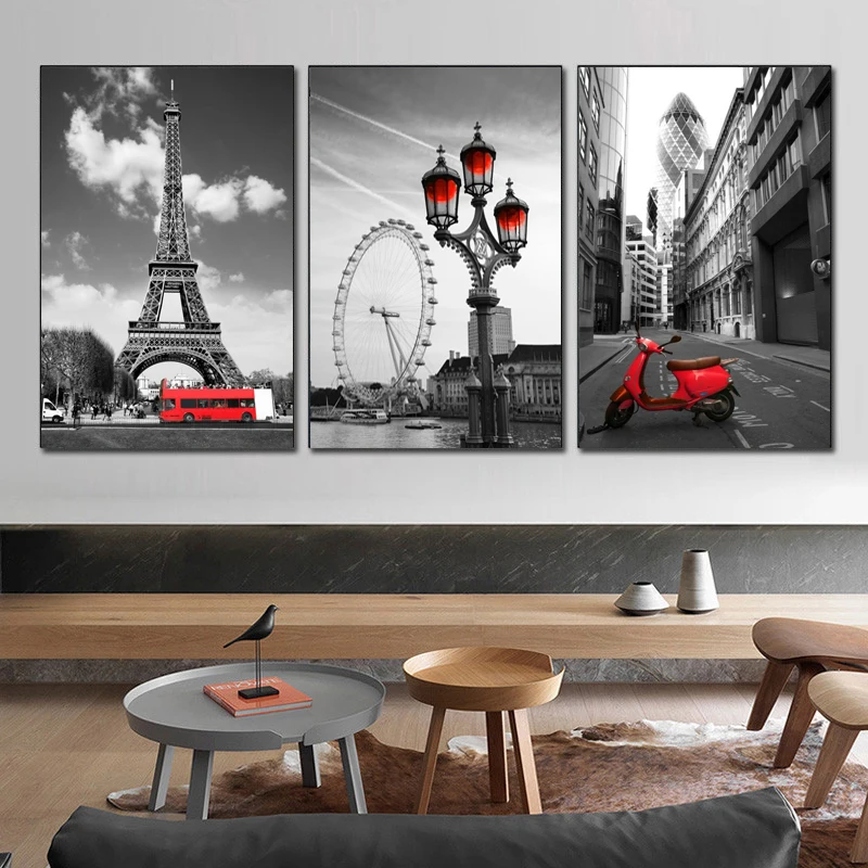 

Modern City Landscape Canvas Painting Landscape of The Eiffel Tower In Paris Poster Wall Picture for Living Room Home Decor