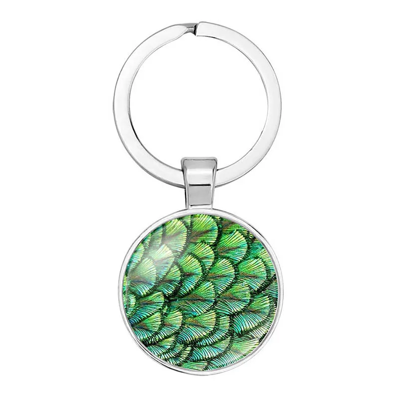 Модный Индийский павлиньи перья фото круглый кулон брелок ручной работы Птица