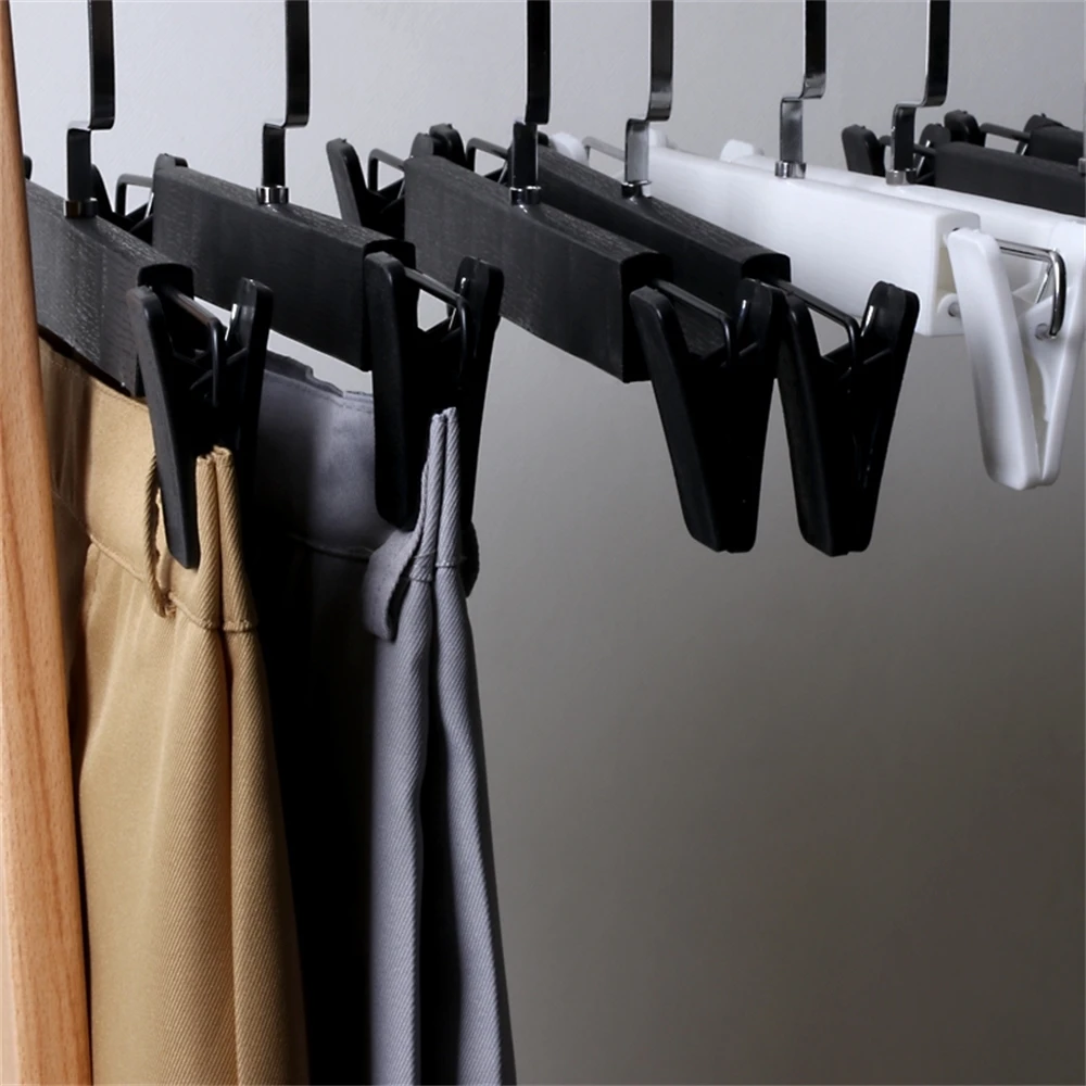 Черная Нескользящая пластиковая вешалка для брюк юбки зажим магазина одежды