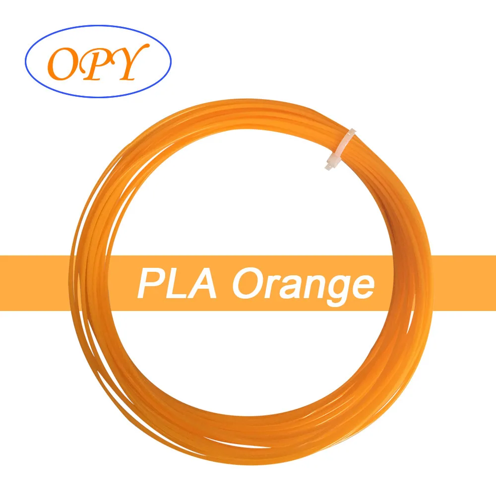 PLA Orange 10m 3D печатная ручка материал Блестящий деревянный мрамор шелк золотая нить 10 м 1,75 мм Rohs Fdm впечатляющая масса термопластичная жесткая нить - Цвет: PLA Orange 10m