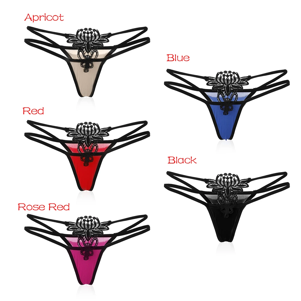 Женские сексуальные стринги с t-образной спинкой ажурные трусики-бабочка
