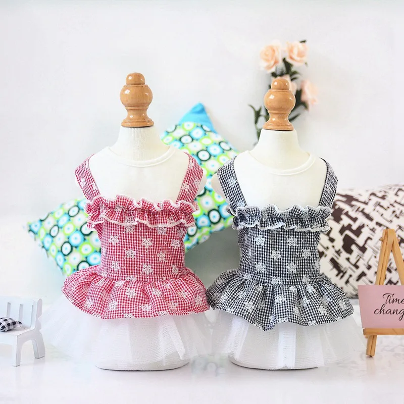 Летнее платье для девочек собак домашних животных Одежда Чихуахуа щенок