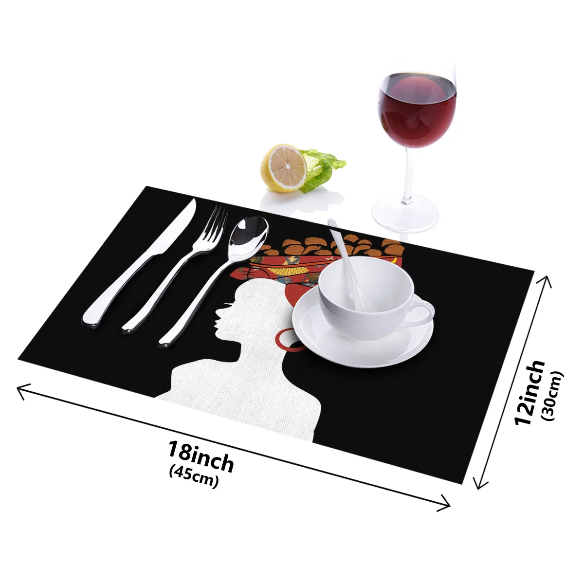 Африканская женщина Черная кухонная подставка с принтом коврик для обеденного