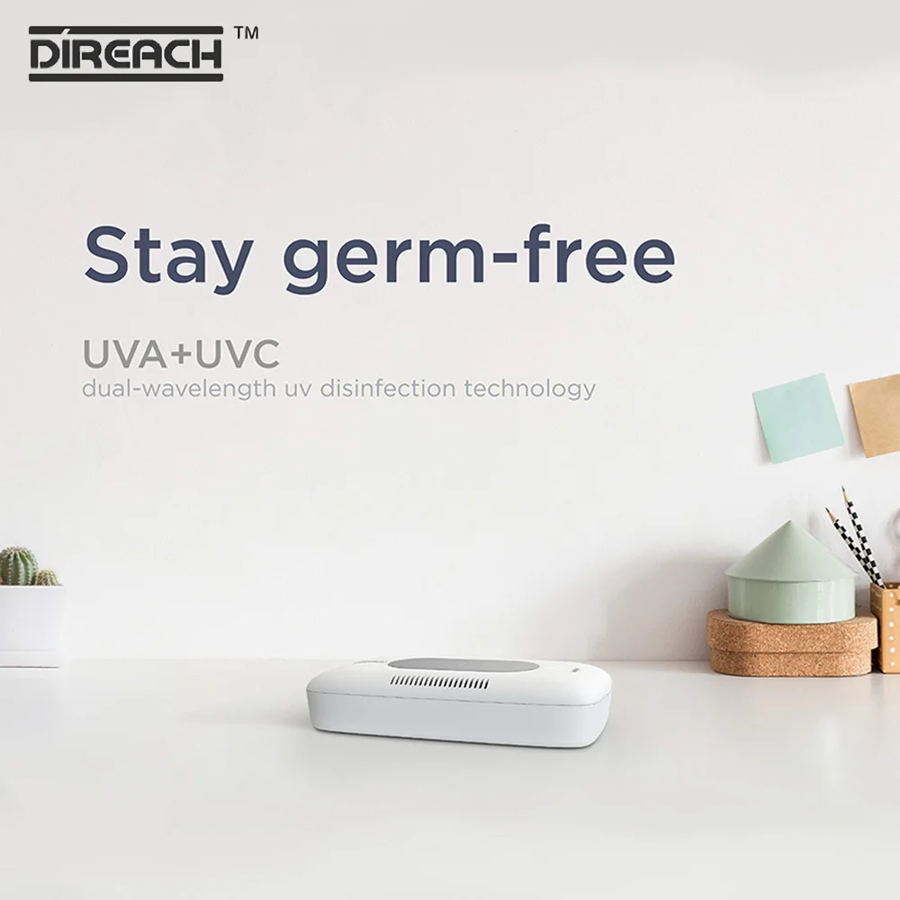 

UV Disinfection Box with Wireless charger Portable UV Sterilizer Disinfection Cabinet Ultraviolet Light Sterilization 1000mAh