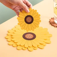 sunflower silicone mat pad drink coaster non slip insulation pot holder placemat for home office desk table kitchen accessories