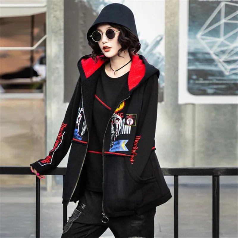 Женский зимний плюшевый джинсовый жилет утепленная осенняя куртка в стиле хип