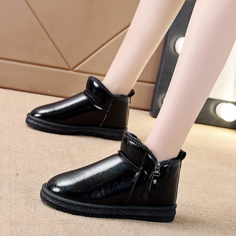 

Женские зимние ботинки с противогоризонтальной подошвой, женские короткие сапоги, новая уличная обувь из плюша, Нескользящие теплые женски...