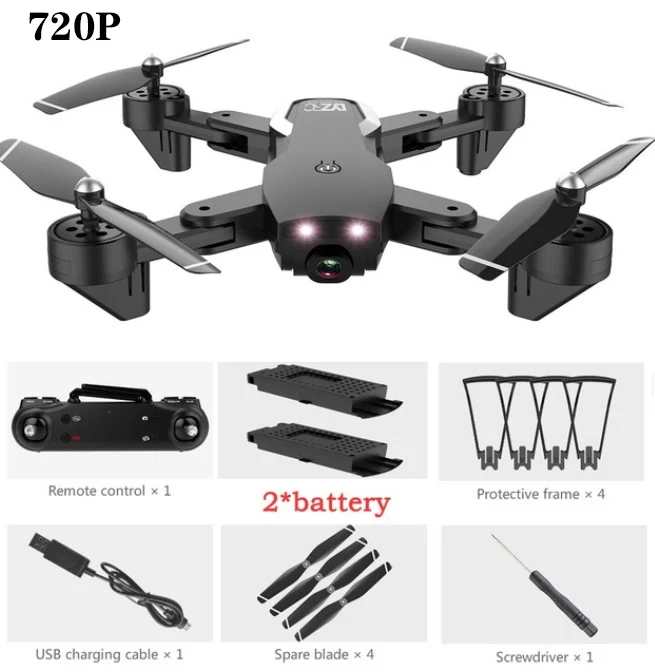 Black 720P 2B L107 Дрон 4K 2,4G wifi FPV с широкоугольным двойным HD Вертолет камеры игрушка 20 минут долгое время полета складной портативный - Цвет: Black 720P 2B
