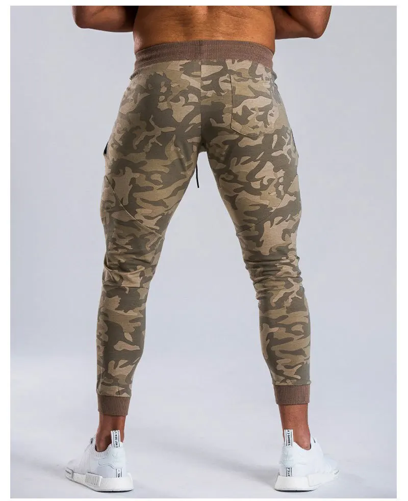 

New Fitness Pants Outdoor Running Sports Fitness Training Men's Camouflage Leggings Slim Cropped Trousers