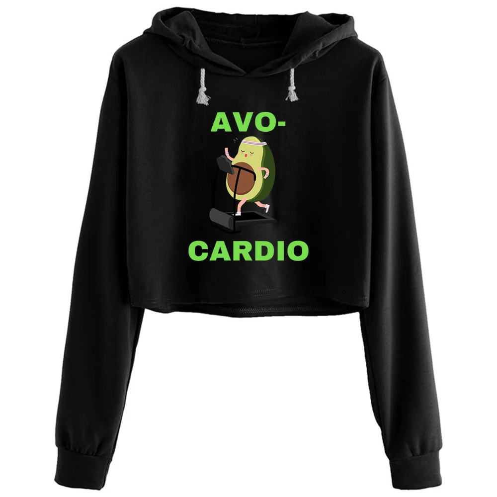 

Avocado Workout Crop Hoodies Women Anime Emo Aesthetic Kpop Pullover For Girls