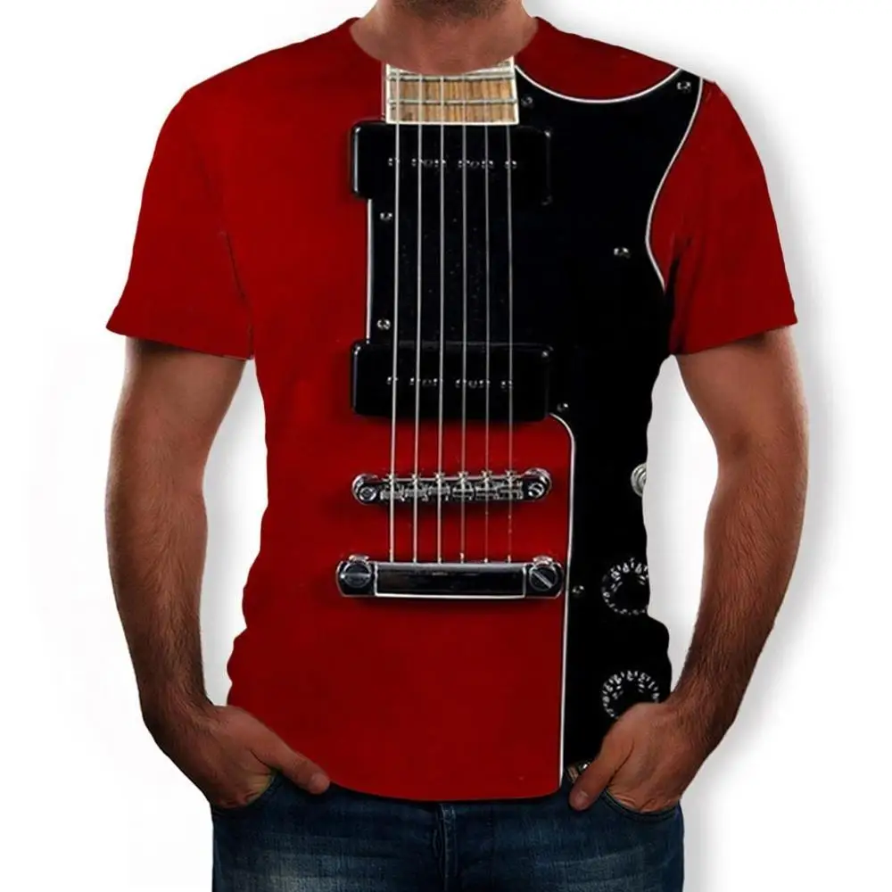 neue ankunft elektrische gitarre lustige t shirts männer t hemd homme sommer kurzarm hip hop kühle streetwear mannen top camisetas free glob