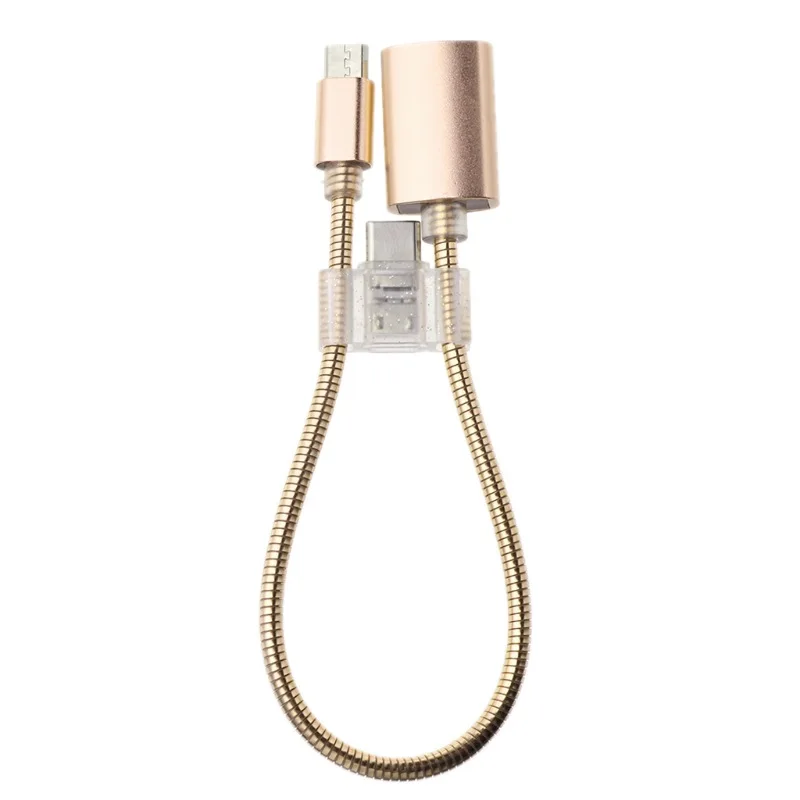 Металлический кабель для передачи данных с Micro USB на Type-C 2-в-1 | Электроника