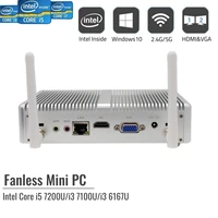 2022 high quality fanless micro computer pc core i5 7267u i3 7167u mini pc low price with 4usb3 0 4k hd vga win 10 linux wifi