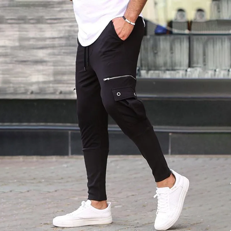 

New Men trousers Jogge Leisure Slacks 6 Color Gym Exercise Pant Overalls Trousers Casual Pockets Mens Hallen Pants S-3XL