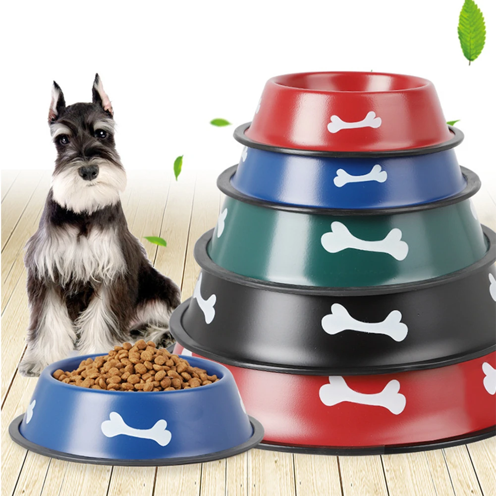 

Dog Bowl Stainless Steel Pet Single Bowls Big Dogs Feeding Food Dish Cat Puppy Feeder Non-slip Water Bowl Pets Tableware