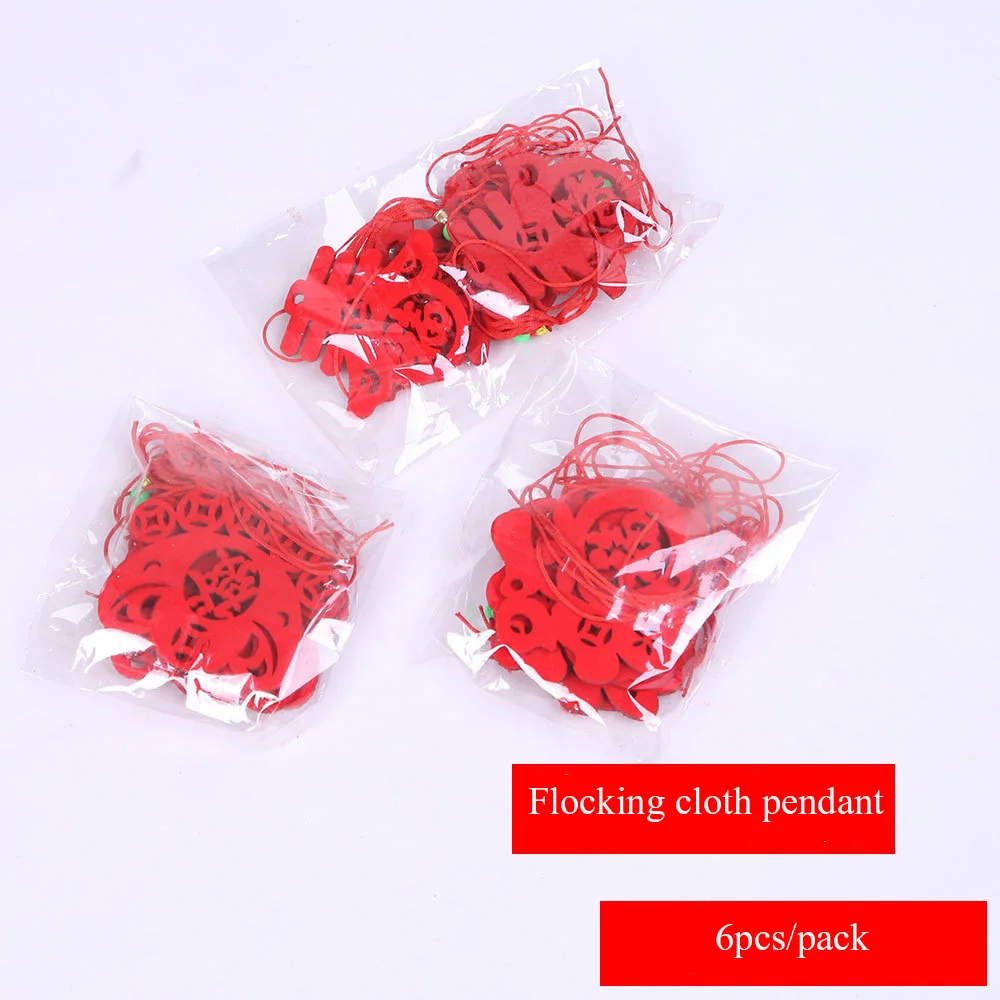 6pcs/pack Chinese New Year Decoration Pendant Non-woven Style Spring Festival Home Hanging Gift | Дом и сад