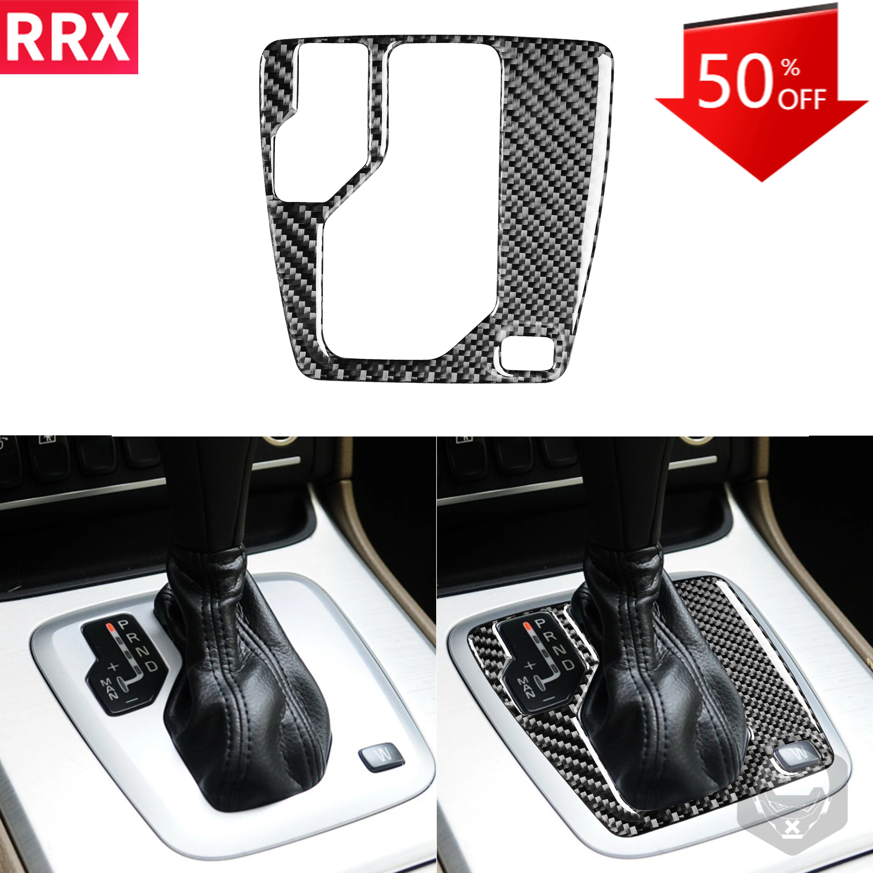 

RRX For Volvo XC90 2003-2014 Carbon Fiber Sticker Gear Box Button Panel Shift Frame Cover Decoration Interior Car Accessories
