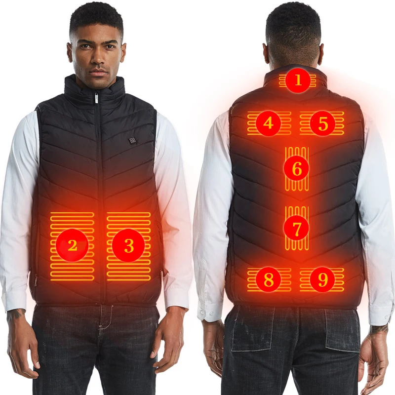 Мужская куртка с подогревом 9 областей осенне-зимняя умная жилетка Женская