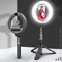 wireless bluetooth selfie stick led ring light tripod for iphone 11 pro 7 8 foldable handheld monopod shutter remote tripod