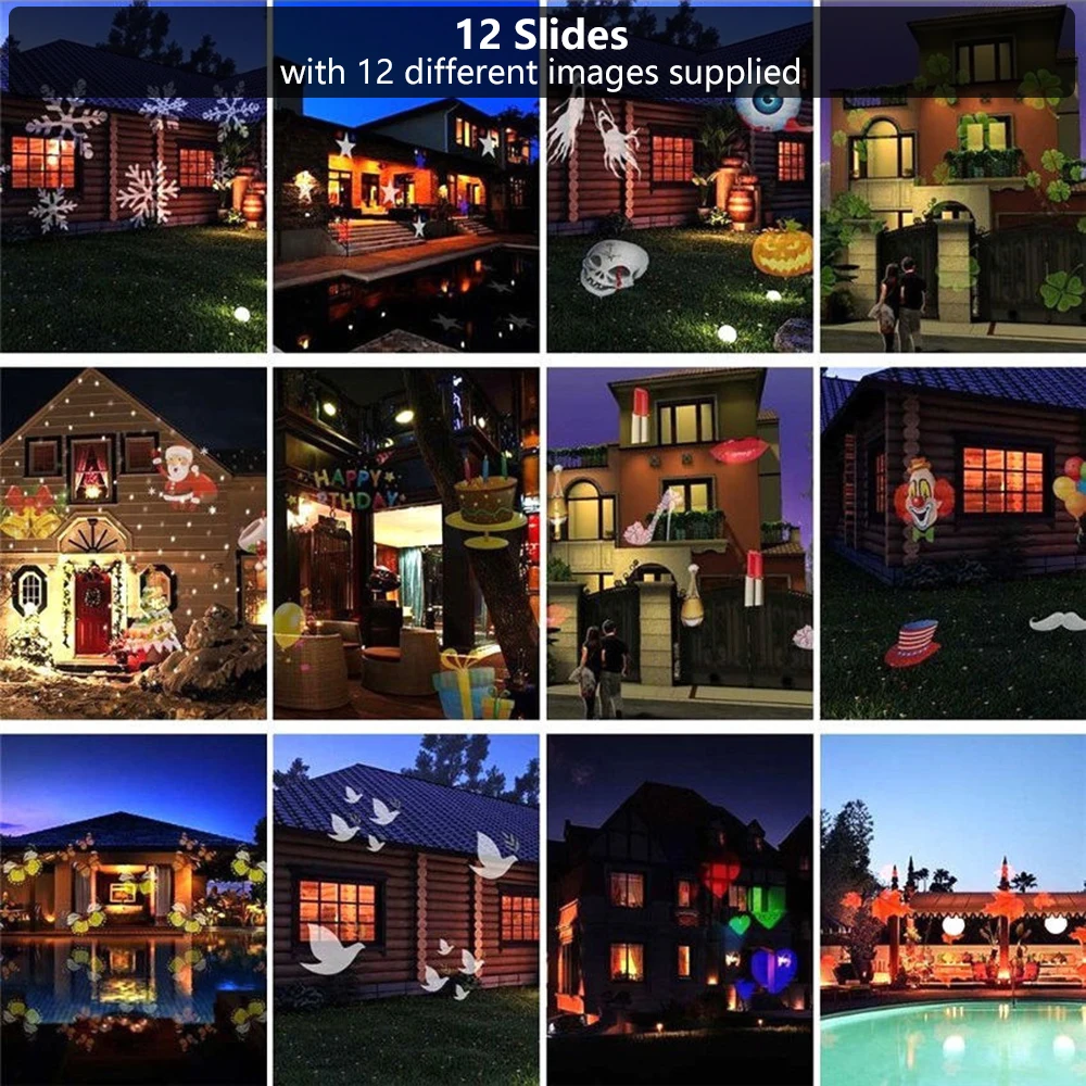 Светодиодный праздничный сценический светильник Рождественский прожектор с 12