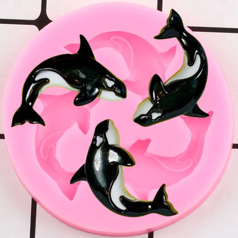 

Sea Animals Silicone Mold Killer Whale Chocolate Candy Clay Molds Soap Resin Mould Cupcake Topper Fondant Cake Decorating Tools