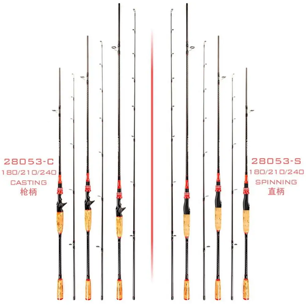 1 8 2 4 М удочка Спиннинг высококачественное углеродное волокно черный красный