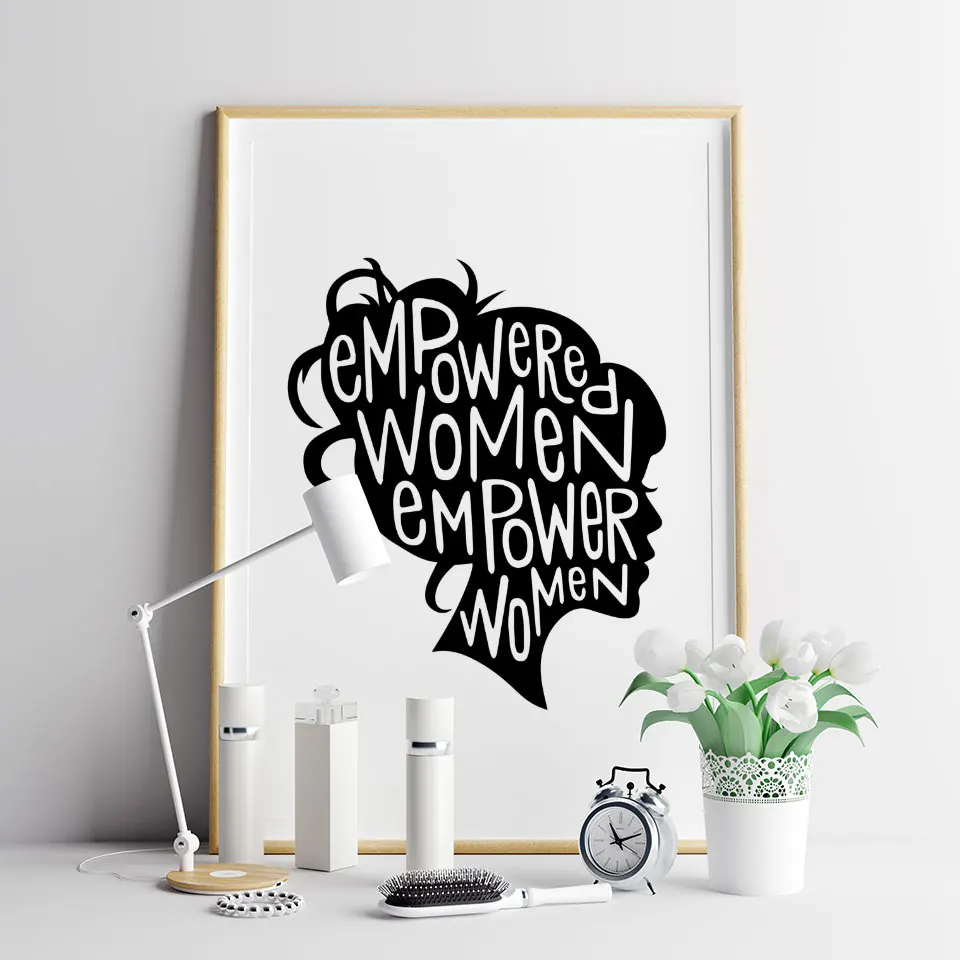

Empowered Women Nordic Poster Quote Canvas Painting Wall Art Pictures For Living Room Modern Decorative Prints On The Wall