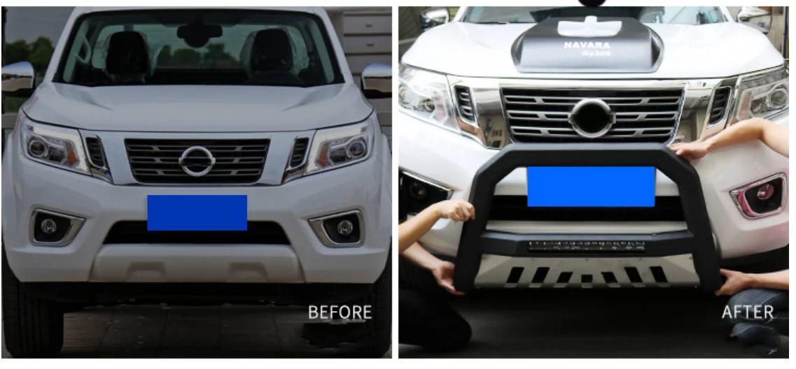 Подходит Для NISSIAN NAVARA NP300 2015-2018 машина пикап передний бампер со светодиодный