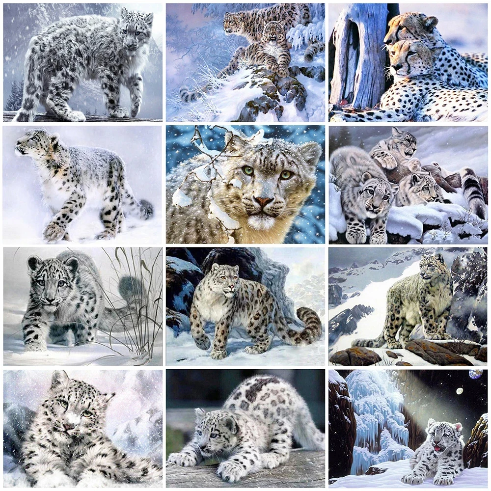 

AB красочная Алмазная вышивка леопард 5D DIY алмазная живопись полные квадратные животные картины Стразы Искусство украшение для дома