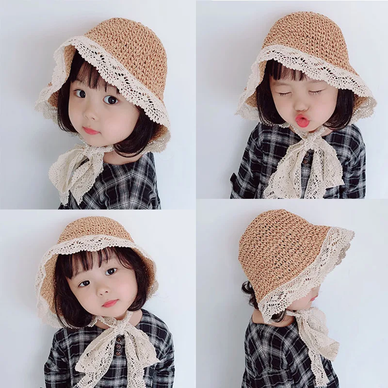 1 шт. 2019 однотонная соломенная детская шапка для девочек и детей весенне летние