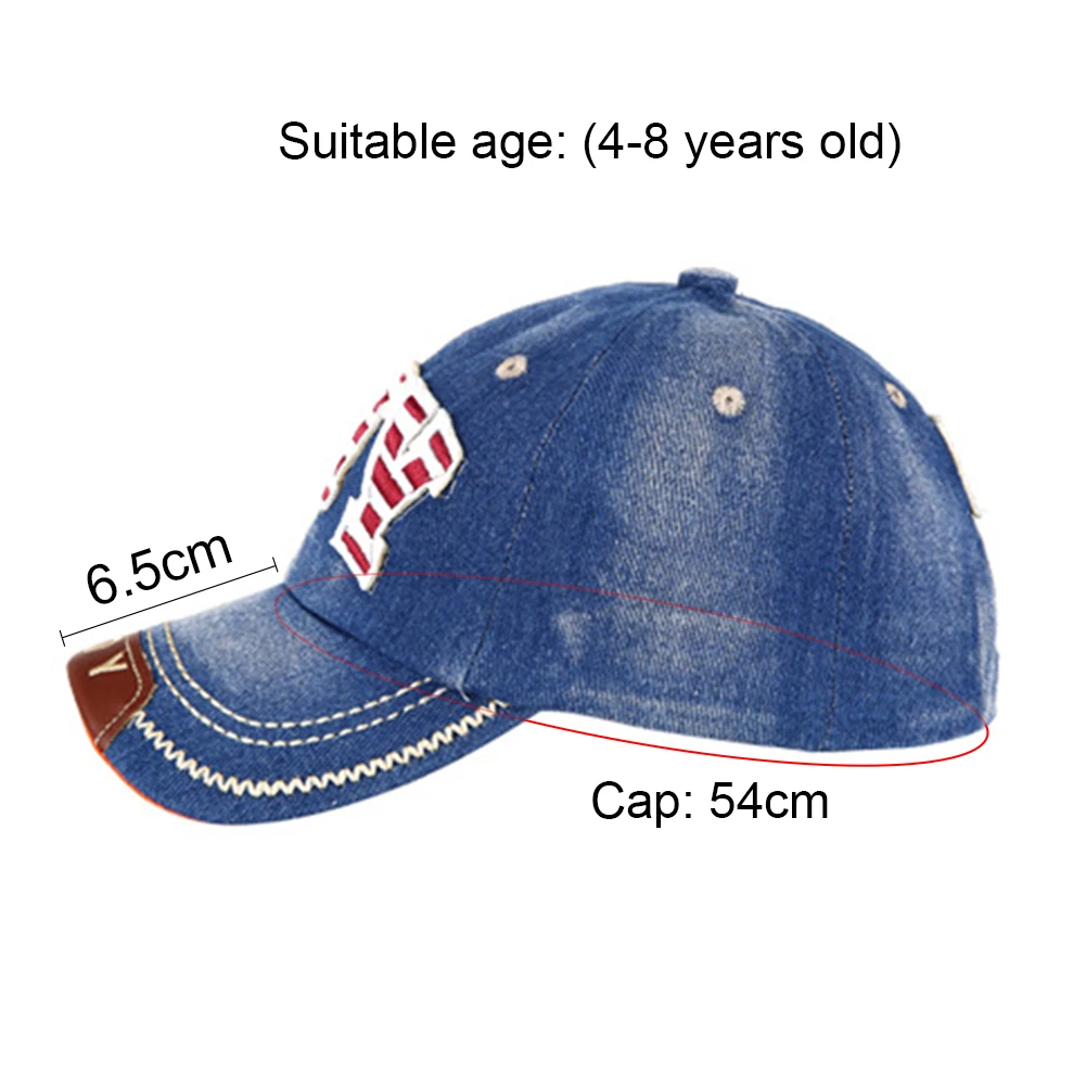 Детская джинсовая бейсбольная кепка для мальчиков бейсболка летняя уличная