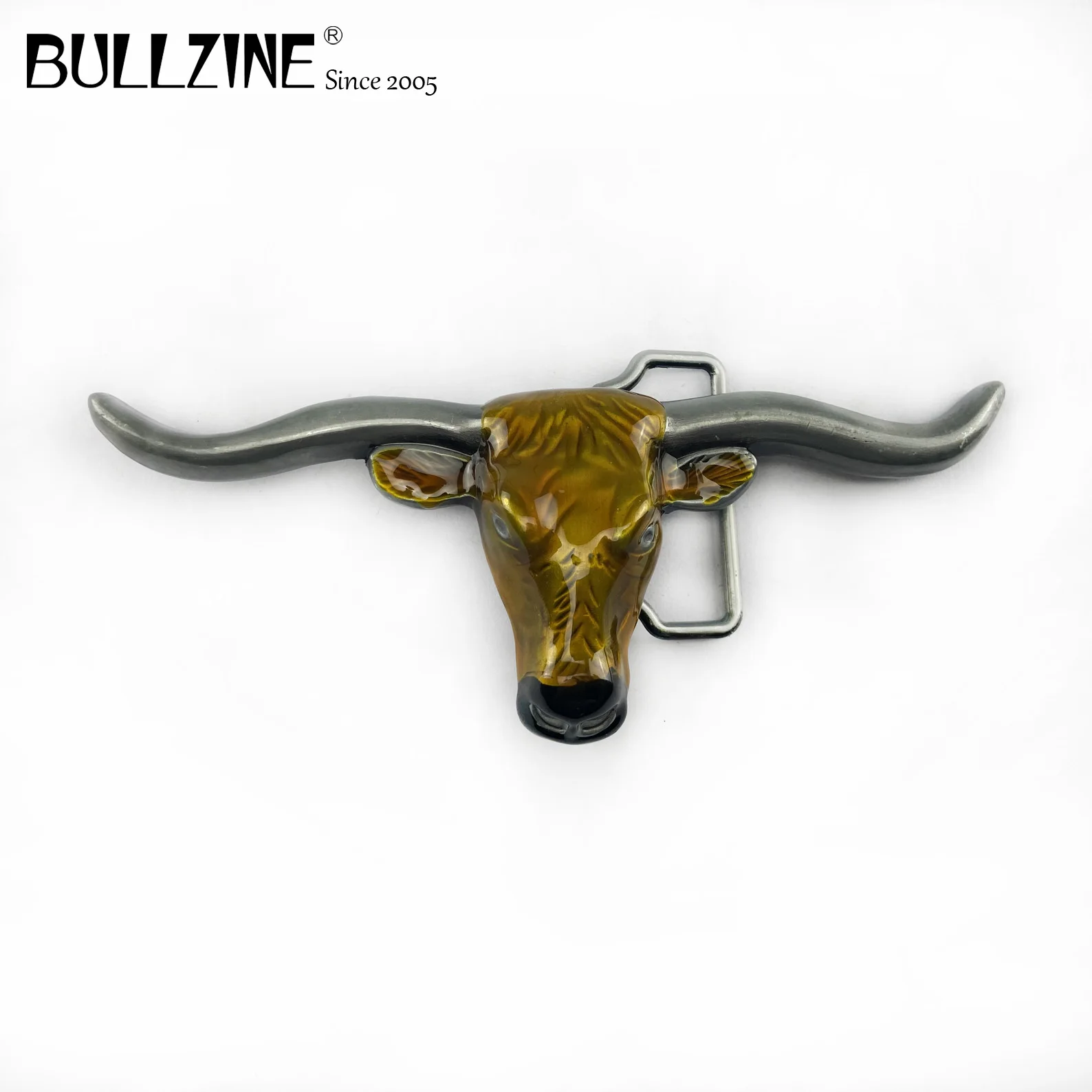 В Bullzine в западном стиле виде Головы Быка пряжки ремня с оловянной отделкой FP 03060