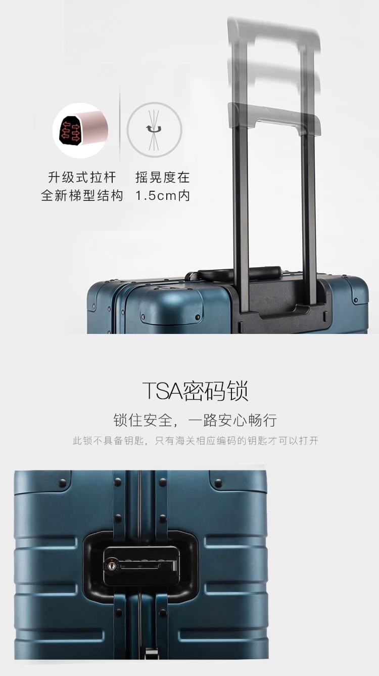 LEINASEN Дешевые алюминиевый дорожный костюм чехол 2" TAS LOCK spinner 20" Бизнес чехол на колесиках