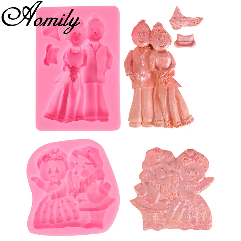 

Aomily силиконовые формы для торта для мужчин и женщин, форма для шоколада, инструменты для украшения свадебного торта, инструменты для выпечк...