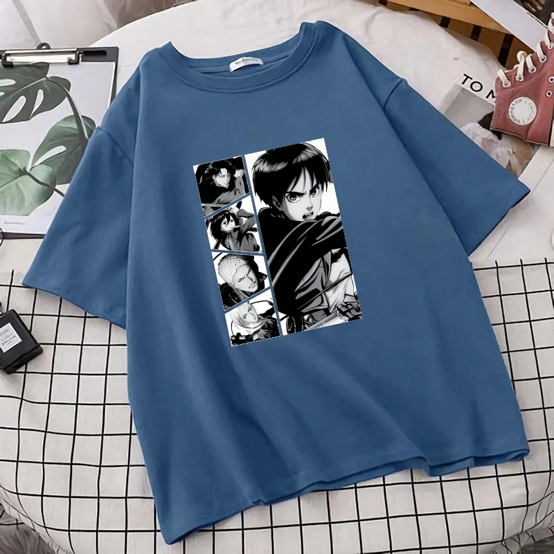 

Attack on Titan Print Woman Oversize T-shirt Cotton Casual Short Sleeve T shirts Fashion Brand Summer Crewneck Soft Kawaii Tops