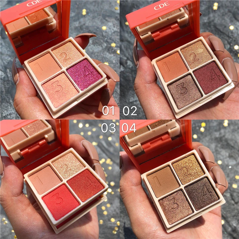 4 Color Eyeshadow+1 Color Cheek Blusher Shimmer Matte Pigmented Eyeshadow Palette Glitter Metallic Makeup Eyeshadow Palette